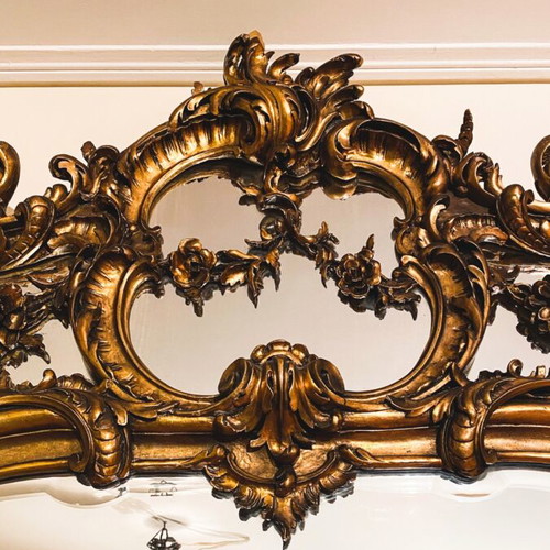 Wood-carved Viennese mirror used, circa 1800-1850 period