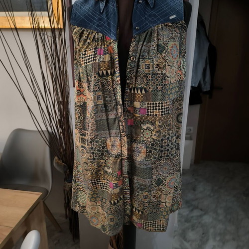 Miss Sixty Denim Patchwork Shirt Dress like new, multicolor