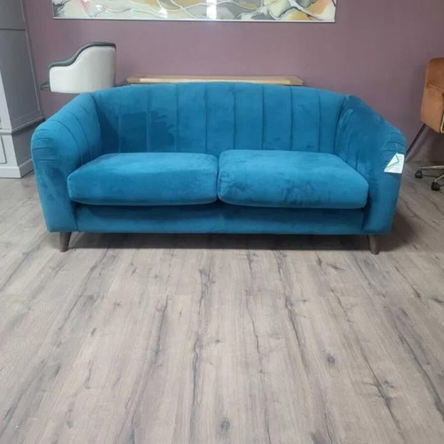 Designer Blue Fabric Sofa Large Double New