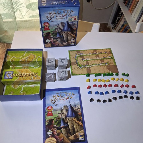 The Castles of Mystras board game with mini expansions The River and The Abbot, like new