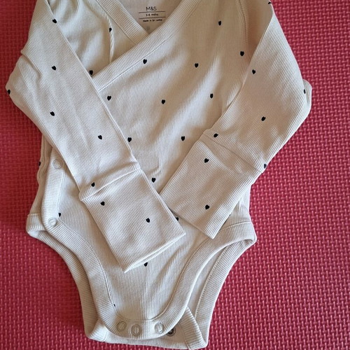 Marks and Spencer baby bodysuits like new, 3 pieces, 3-6 months, cotton