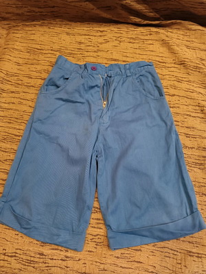 Памучни сини дънкови бермуди употребявани за 10-11 години с ластична талия