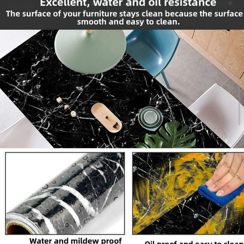 Premium Black Marble Luxe adhesive roll 60cm x 3m new, waterproof