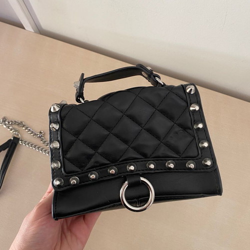 Zara crossbody bag used, black faux leather with studs