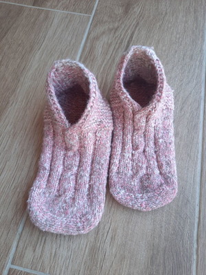 Handmade knitted socks size 38 pink new