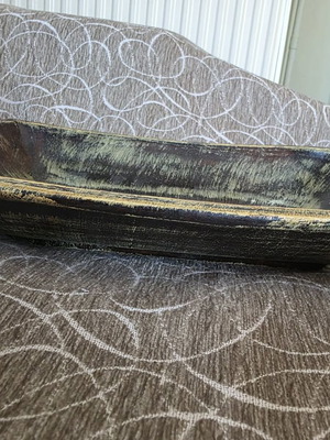 Ceramic platter with aged effect numbered like new