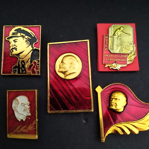 Set of 5 Soviet Union Lenin pins 1980s