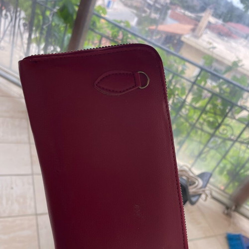 Burgundy wallet bag new with strap for hanging
