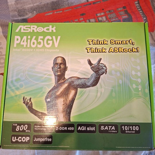Asrock P4i65GV motherboard box like new with accessories and manual