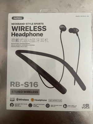 Remax RB-S16 in-ear Bluetooth handsfree ακουστικά καινούργια, μαύρα