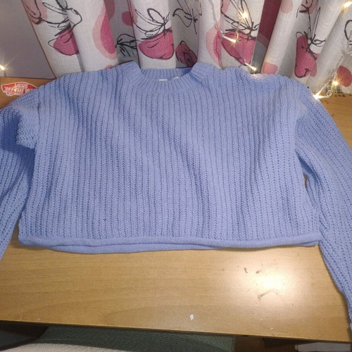 Bershka purple knitted cropped sweater like new