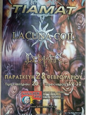 Tiamat Lacuna Coil Gagarin 205 concert poster February 2003