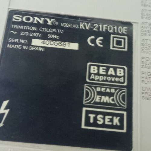 Sony Trinitron 21" KV-21FQ10E TV with wall mount, retro gaming