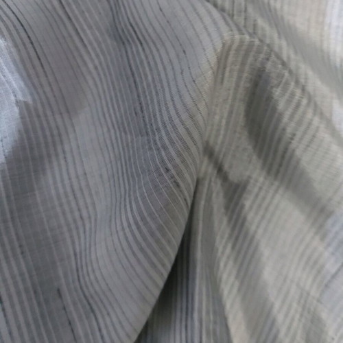 Thin silk fabric striped gray-white 1.50x1.50 m new