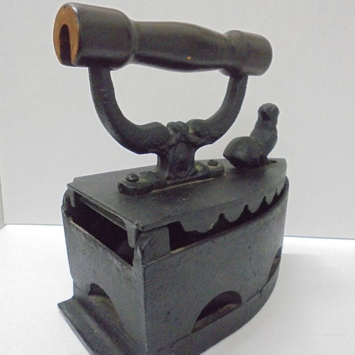 Antique Charcoal Iron with Decorative Element used
