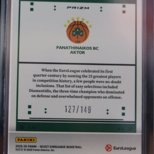 Dimitris Diamantidis Green /149 Score Select Panini EuroLeague Card like new
