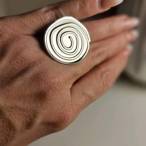 Stainless Steel Spiral Ring new, adjustable size