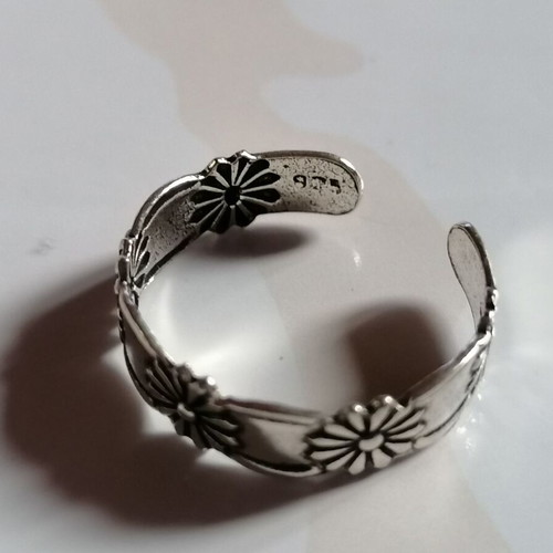 925 Silver Foot Ring with Daisies