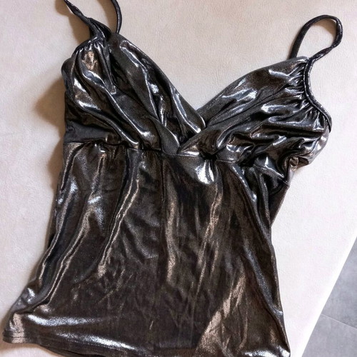 Bambolita top new, silver, size S