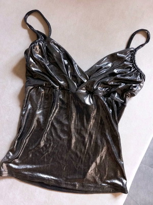 Bambolita top new, silver, size S