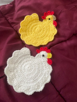 Chicken coasters new, set of two pieces