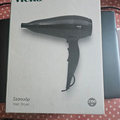 Σεσουάρ 2100 W καινούργιο, μαύρο, 2 ταχύτητες, 3 επίπεδα θερμοκρασίας