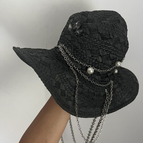 Summer beach hat black, new