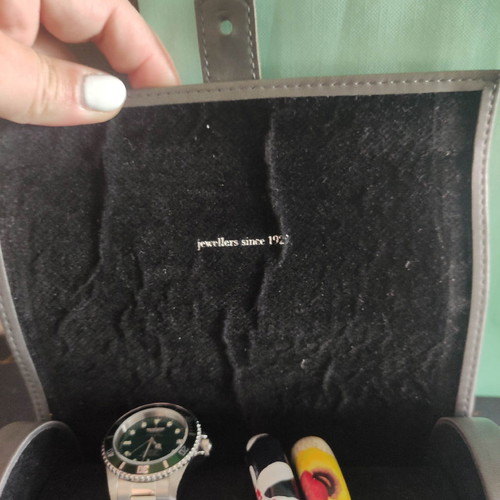 Tous jewelry case leather like new, gray