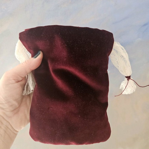 Handmade velvet heart and pouch set new