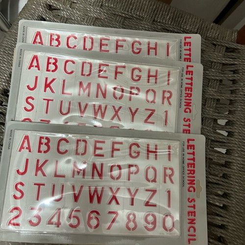 Stencils letter and number boards English, set of 6, new