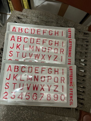 Stencils letter and number boards English, set of 6, new