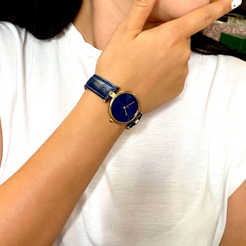 Ρολόι Cartier Paris γυναικείο μεταχειρισμένο, ασημένιο 925 με φύλλο χρυσού