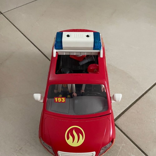 Playmobil three fire trucks used in excellent condition