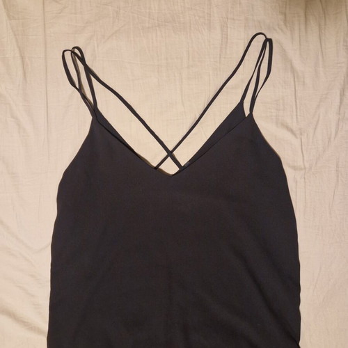 Stradivarius black blouse medium size like new with crisscross straps