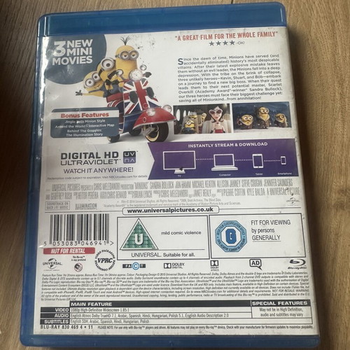Minions Blu-Ray used with English subtitles