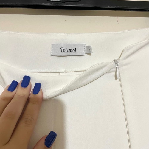 Toi&Moi white high-waisted pants worn once, size S