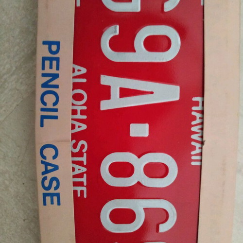 Metal collectible pencil case with car license plate new