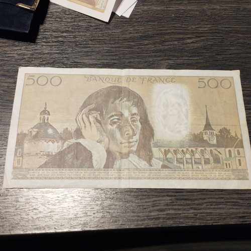 500 French francs used with Pascal portrait