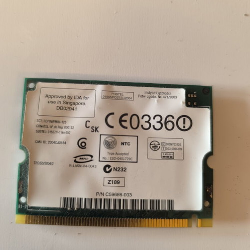 Intel PRO/Wireless 2200BG Mini PCI Wi-Fi Card like new