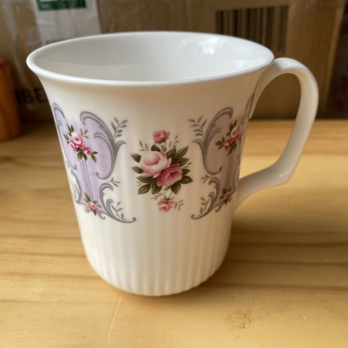 Richmond Fine Bone China Tea Cup used, floral pink purple white design