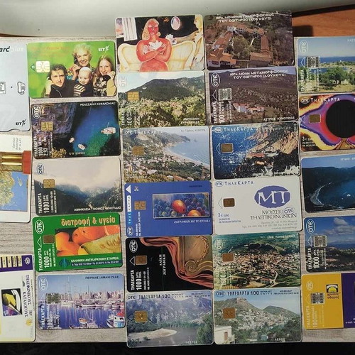 Collectible phone cards used, pack of 25 pieces