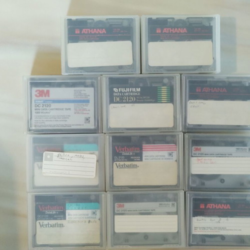 Mini data cartridge tapes used, pack of 11, unknown content