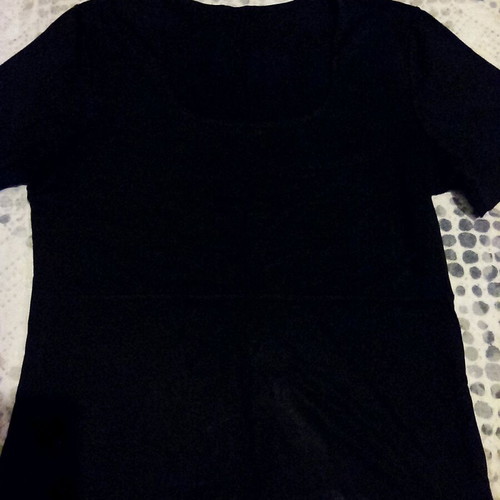 T-shirt with round neckline used, size M, black