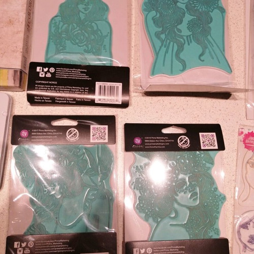 Stamp, stensil and paint set used