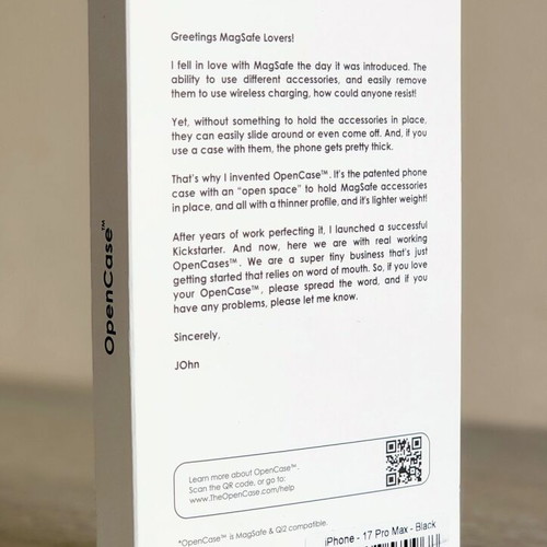 OpenCase MagSafe Case for iPhone 17 Pro Max new, sealed