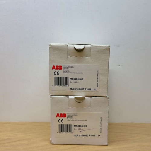 ABB MS325 0.4 0.63A motor starter pack of 2 new