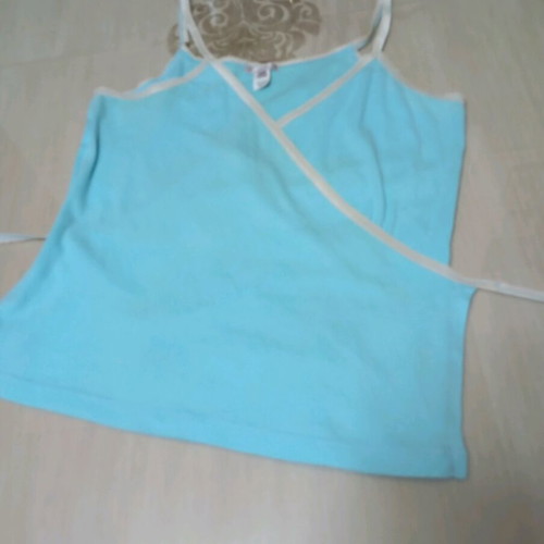Cotton zipounaki top turquoise like new, size M
