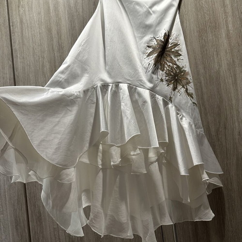 Vintage Y2K Satin Hi-Low Dress like new, ivory