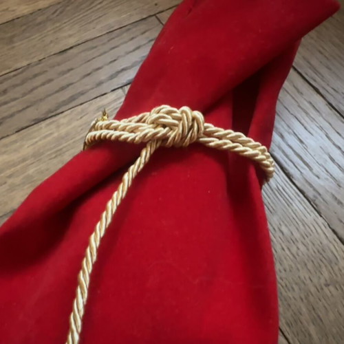 Velvet red pouch new, 35 cm height