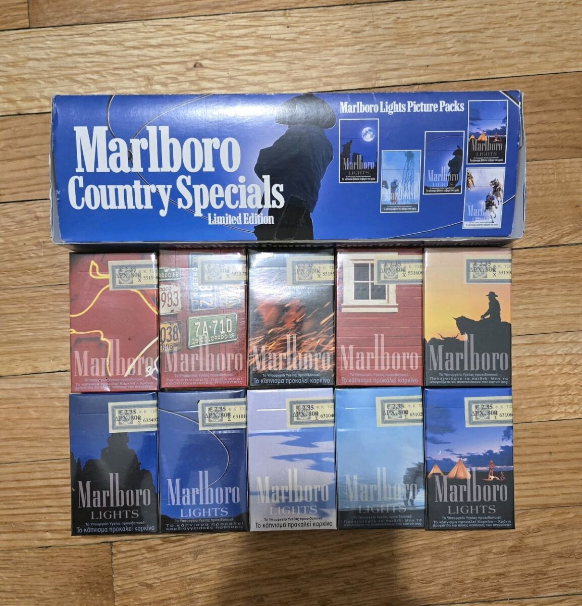 アンティーク雑貨 Marlboro Lights Country Specials Vintage Marlboro Red 100's pack of 200… - € 330,00 - Vendora.cy